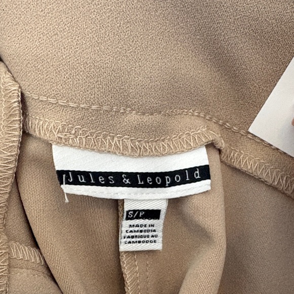 NWT - Jules & Leopold Taupe Paperbag High-Waist Tie Shorts - Size S - Picture 3 of 8